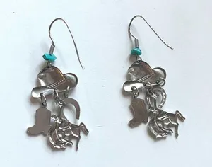 Back In The Saddle Cowboy western turquoise dangle earrings thumbnail 3