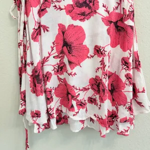 Free People French Quarter Wrap Mini Dress Cream Combo XS Floral Ruffle thumbnail 11