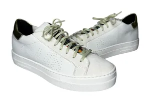 P448 Thea Platform Mahlia Mixed‎ Suede Leather Sneakers Gold Heel Women's 39 8.5 thumbnail 1