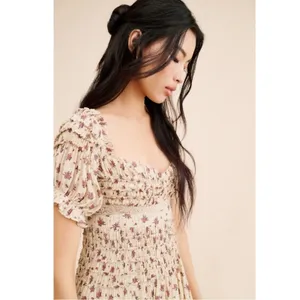 Free People Dainty Cottage Ethereal Bali Juniper Midi Dress 8 Lace Cream Floral thumbnail 4