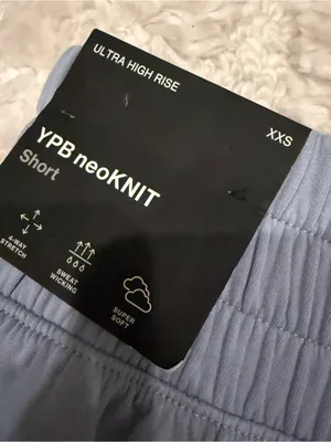 Abercrombie YPB neoKNIT Ultra High Rise Light Blue Athletic Shorts XXS Pockets thumbnail 6