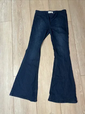 Free People Penny Pull On High Rise Flare Leg Jeans Dark Wash 27 thumbnail 5