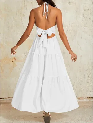 Amazon White Maxi Halter Dress thumbnail 2