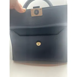 Dune London Navy Blue Structured Satchel Handbag Gold Hardware Women's Purse thumbnail 13