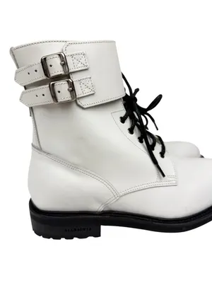 Allsaints Brigade White Leather Combat Boots Size 39 US 9 thumbnail 6