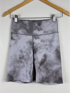 Nike Icon Clash Dri-FIT Grey Cloud Tie Dye High Rise Biker Shorts XS thumbnail 3