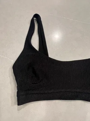 Aerie Black Ribbed Swimsuit Top thumbnail 2