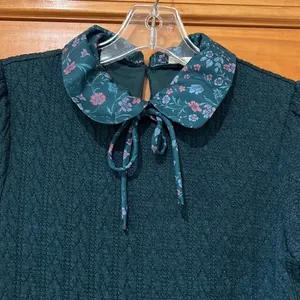Green Floral Knit Sweater Dress - Juniors XS thumbnail 3