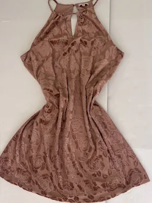Candie’s Velvet Rose Mini Dress XL Blush Pink Burnout Floral Party Cocktail thumbnail 10