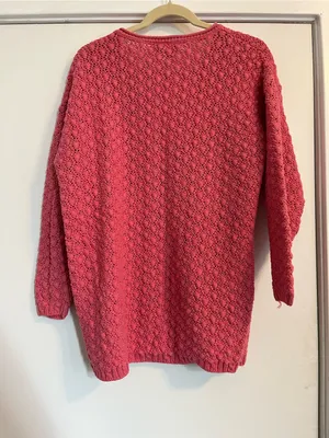 Vintage Pink Knit Button front Cardigan cotton women’s size medium chunky thumbnail 6