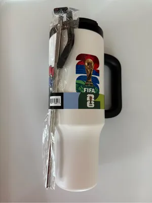FIFA nwt World Cup 2026 White Tumbler with Handle 40 oz stainless steel thumbnail 2