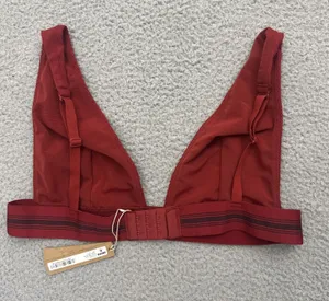 NWT Skims Plunge Bralette Brick Red Cotton Blend Women's XL thumbnail 1
