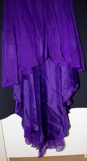 Strapless Purple High Low Prom Dress thumbnail 3