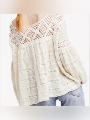 Free People Someday Crochet Sweater Size M thumbnail 5