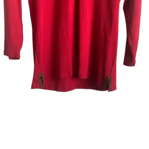 Lauren Ralph Lauren Women Preppy Classic Equestrian Top L Red Faux‎ Suede Trim thumbnail 5