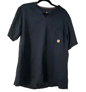 Carhartt Force Cross Flex Scrub Top Size Medium Navy Scrubs Healthcare thumbnail 1