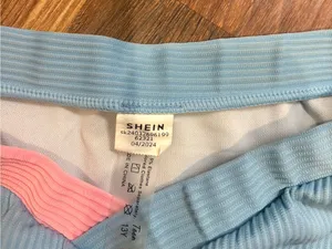 Ribbed Bikini Set - Pink & Light Blue thumbnail 2