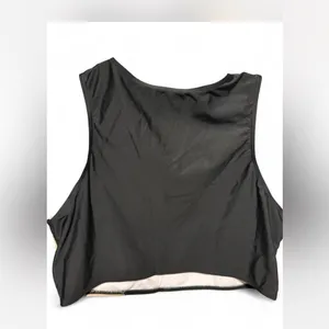 Colorblock Black and Beige high neck sports bra thumbnail 6