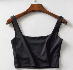 Black Classy Crop top / Short sleeves tank top thumbnail 1