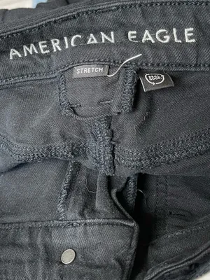 American Eagle Super High Rise Baggy Wide Leg Carpe Jeans Washed Black Size 4 thumbnail 4