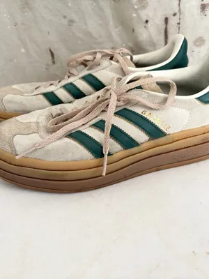Adidas Originals Gazelle Bold Sneakers in Beige And Green thumbnail 3