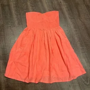 TopShop smocked babydoll mini dress strapless thumbnail 1