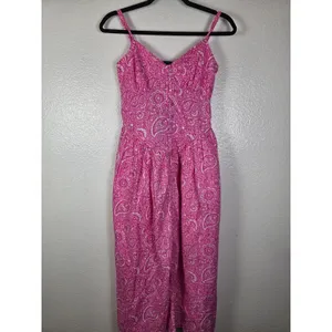 Roller‎ Rabbit x Target Pink Paisley Midi Dress XS Cotton Scallop Hem NWT thumbnail 3