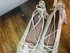 Time and tru beige lace up flats size 7.5 thumbnail 3