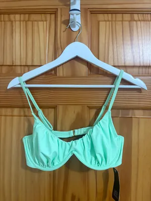 Wild Fable Size Medium Lime Green Bikini Top New With Tags thumbnail 2
