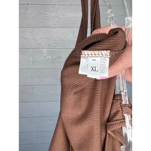 Brown ribbed tank shapewear bodysuit square neck Size XL thumbnail 4