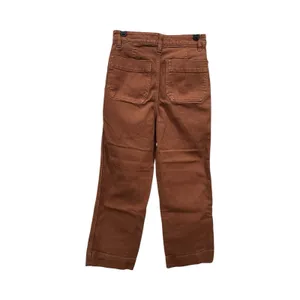 Quince Sz 25‎ Organic Stretch Cotton Twill Wide-Leg Crop Pants Rust Denim #Z6-5 thumbnail 5