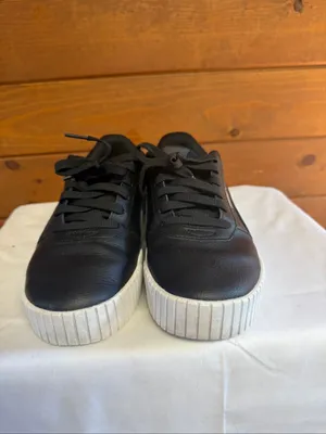 Puma retro Carina 2.0 Women's Sneakers Sz 7 Black/White thumbnail 7