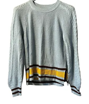 Anthropologie‎ Womens Striped Slouchy Sweater Size Medium Pullover thumbnail 1