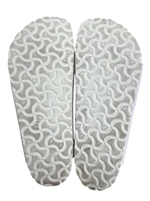 Birkenstock Arizona Sandals White Birko Flor Two Strap Silver Buckle thumbnail 10
