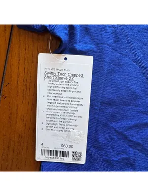Lululemon Swiftly Tech Cropped Short Sleeve 2.0 Clubhouse Blue Size 4 NWT thumbnail 4