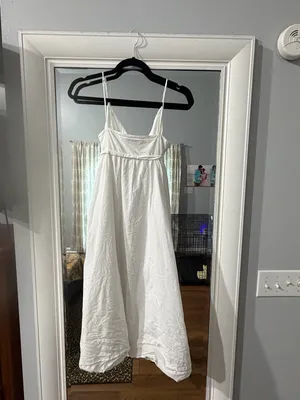 Donna Morgan Spaghetti Strap Midi dress 100% cotton thumbnail 3