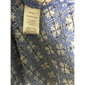 Max Studio Pleated Midi Dress‎ Womens XS Blue Geometric Flutter Sleeve Smocked thumbnail 4