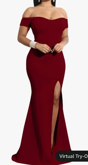 Amazon YMDUCH Women's Off Shoulder High Split Long Formal Party Dress thumbnail 1