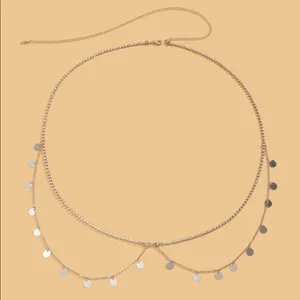 🔥Sexy Bling & Silver disc charm body chain waist thumbnail 2