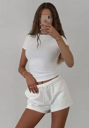 RUMORED Balance Sweatshorts In Eggshell White Size XS thumbnail 2