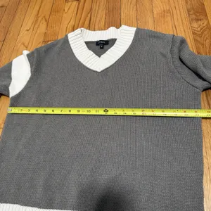 Alp N Rock Otto V-Neck Color Block Taupe Cream Cotton Blend Sweater Size Small‎ thumbnail 8