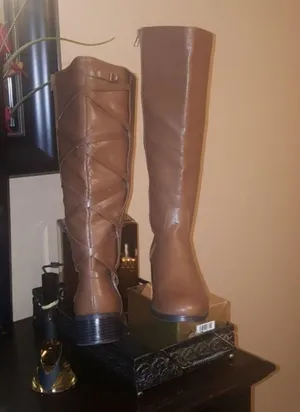 Jasmine Tall Tan Riding Boots Size 8 thumbnail 6