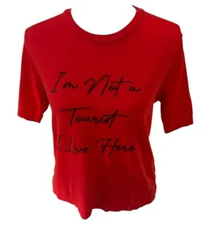 LE SUPERBE Persimmon Tourist Tee I’m not a tourist I live here XS thumbnail 1