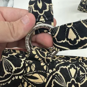 Vera Bradley Black Cream Floral Quilted Shoulder Hobo Bag Multicolor Stripe thumbnail 6