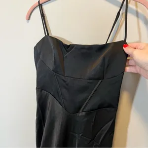 Meshki Desirie Satin Corset Maxi Dress Black XS‎ NWT thumbnail 3