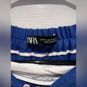 Zara Blue Linen Blend XS Summer Pants thumbnail 2
