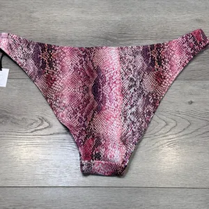 Shade‎ & Shore Pink Snakeskin High Leg Extra Cheeky Bikini Bottom Large NWT thumbnail 2