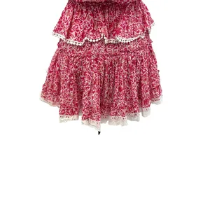 Misa Los Angeles‎ Lilian Dress Tiered Ruffle Animal Floral Print Pink Size XS thumbnail 14
