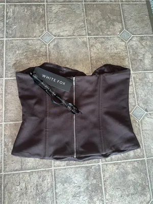 NEW White Fox Boutique Little Lies Bustier NWT Chocolate Brown Medium thumbnail 3