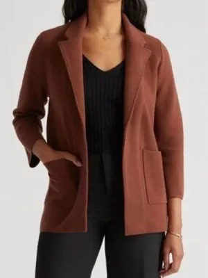 Quince 100% Organic Cotton Knit Blazer cappuccino medium thumbnail 1